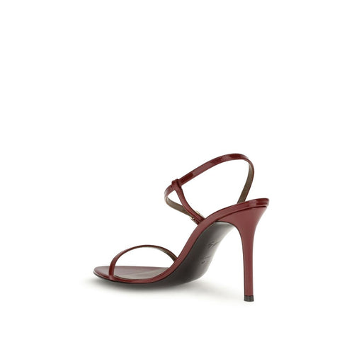 Giuseppe Zanotti Audrinette Stiletto Sandals – Red Burgundy Patent Leather High Heels for Women